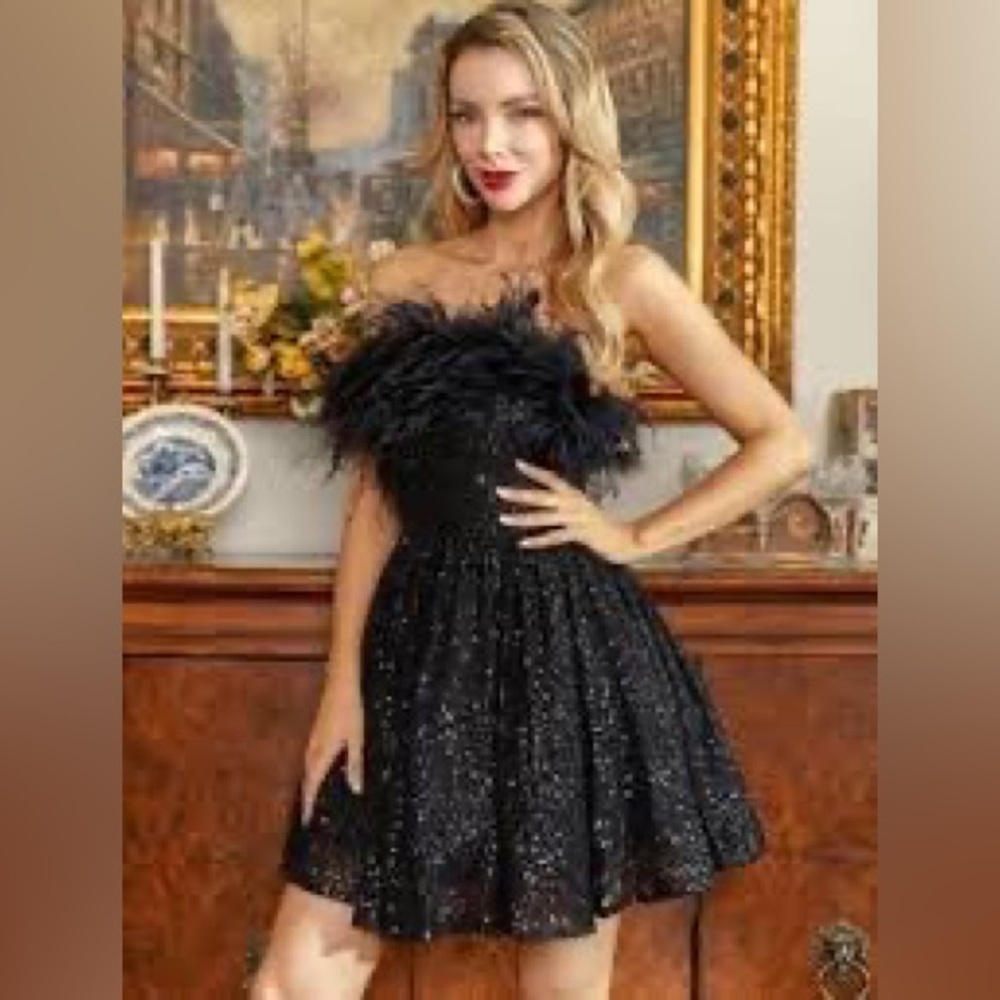 Style FSWD0299 Faeriesty Size XXXL Prom Sequined Black Cocktail Dress